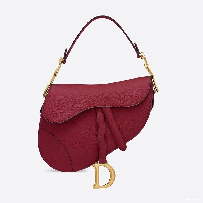 Cheap Bag Calfskin Red Dior Grained Saddle 0720 Luxury